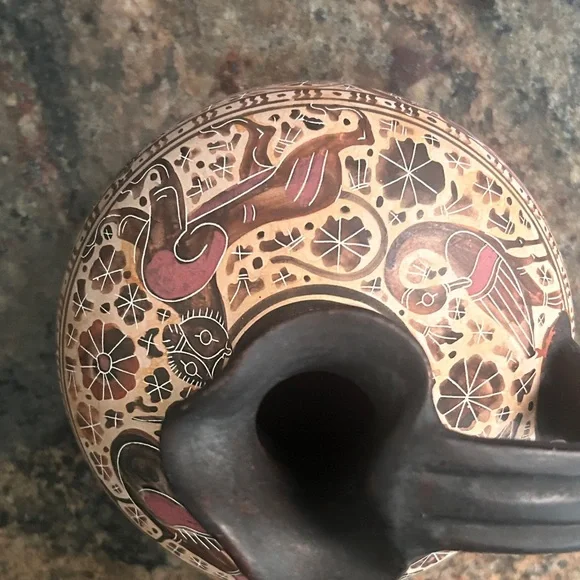 Handcrafted Ceramic Pitcher with Intricate Design - Picture 4 of 10